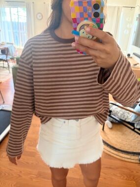 Boxy striped long sleeve